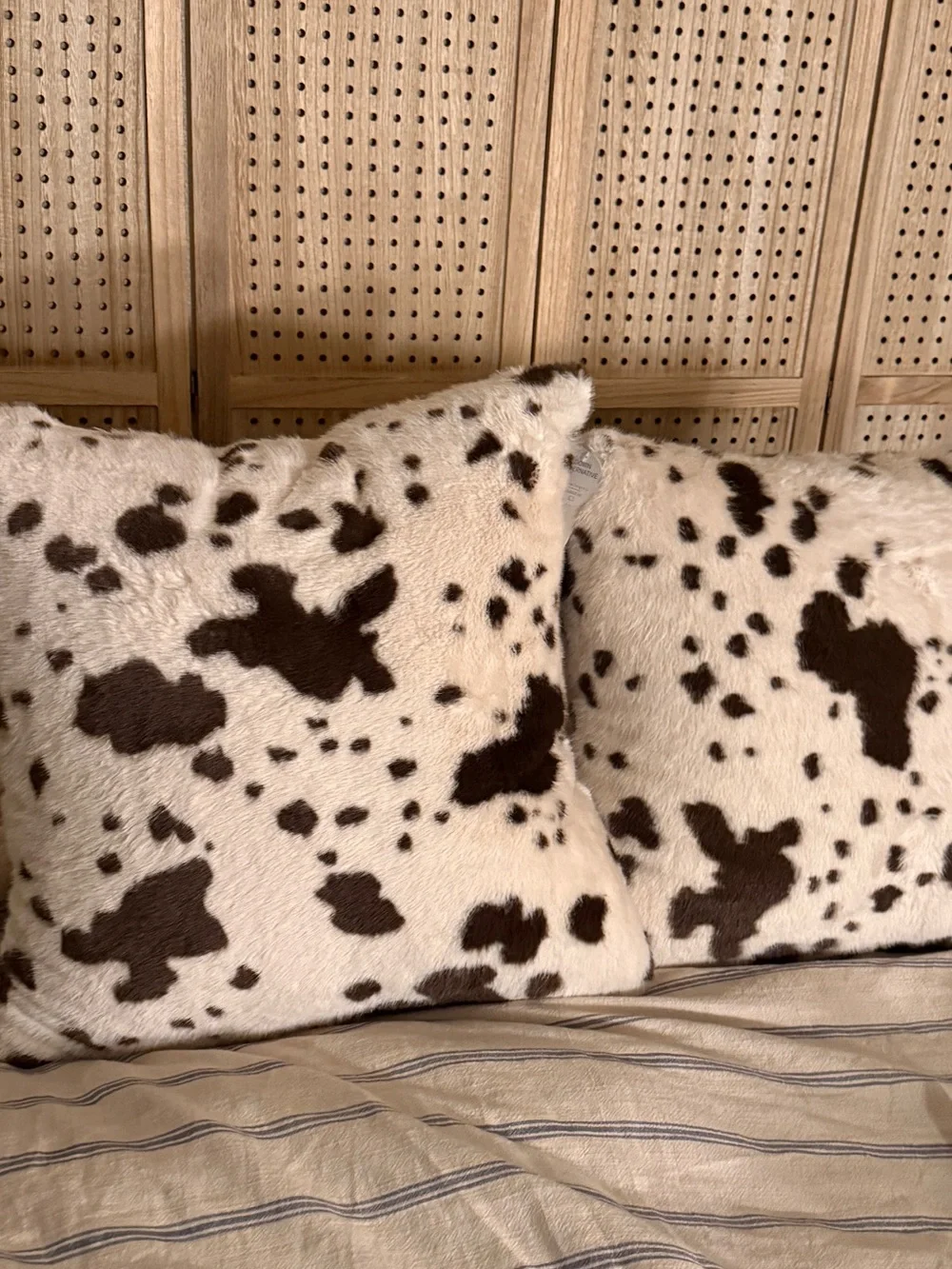 New Soho Loft NYC set 24x24” Plush Faux Cowhide Decorative Throw Pillow
